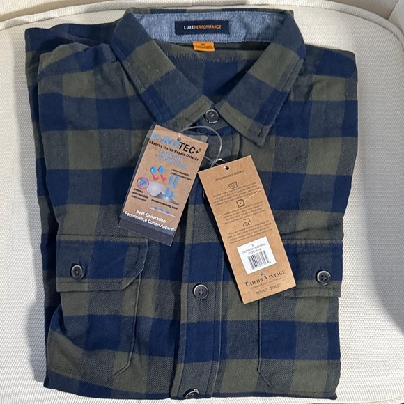 Tailor Vintage Other - Tailor Vintage Forest Night / Navy Blazer Buffalo Performance Plaid Button Up